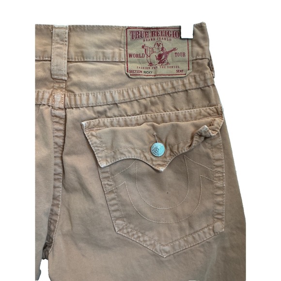 true religion ricky super qt brown denim jeans pants mens Sz 34 EUC - Picture 3 of 4